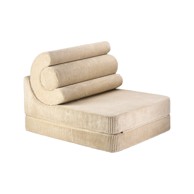 WIGIWAMA Svjetlo smeđa dječja fotelja od samta Flipster 