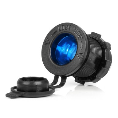 AMIO Vodootporna modularna utičnica za upaljač sa plavim LED osvjetljenjem, 12/24V