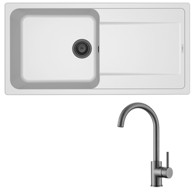 ELLECI Set sudoper Life 480 + slavina Vida, grafit/bianco