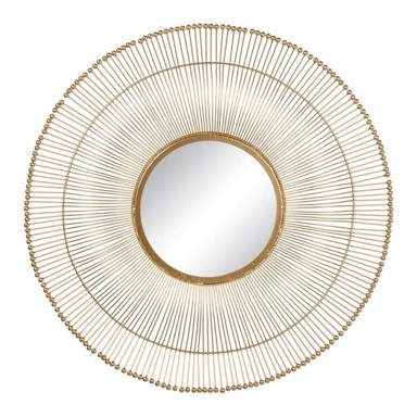 Zidno ogledalo 76x4x76 cm metal, zlatno