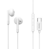 HAMA Slušalice Classy, žične, in-ear, USB-C, za pozive i glazbu, bijela