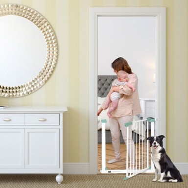 NORTHIX Sigurnosna vrata za bebe, 80-132 cm, 80-130 x 2 x 76 cm, metal, bijela