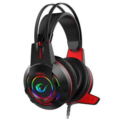 RAMPAGE Slušalice s mikrofonom Miracle-X4, RGB LED, 7.1 Surround Sound System, crne