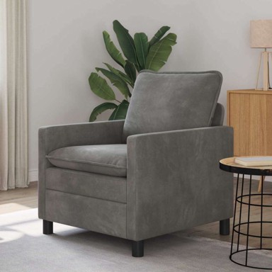 Sofa 76 x 81 x 87,5 cm, baršun, tamnosiva