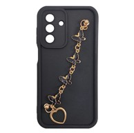 MAXMOBILE Maskica za Samsung Galaxy A26, silikonska s remenom za zapešće, plava s leptirima