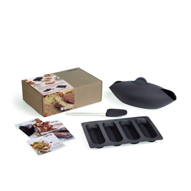 LÉKUÉ Silikonski kalupi za pečenje Essential za bagete/kruh, set 3 kom