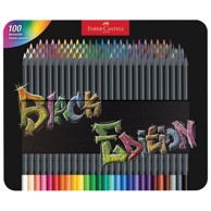 FABER-CASTELL Drvene boje 116490, Black Edition, metalna kutija, 100 boja