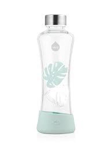 EQUA Staklena boca Urban Jungle Monstera, BPA BPF BPS free, 550 ml, zelena
