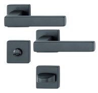 HOPPE Aluminijska kvaka za unutarnja vrata TOULON F9714M crna s WC leptirom