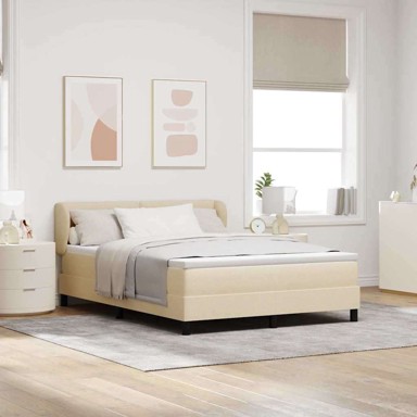 Box spring krevet s madracem, bež, 160 x 200 cm