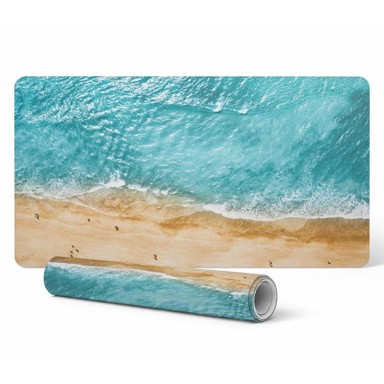 Gaming podloga za stol, plaža i valovi iz ptičje perspektive, 90 x 45 cm