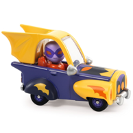 DJECO Dječji autić Dingo, ljubičasto-žuti, pokretni kotači, 3+