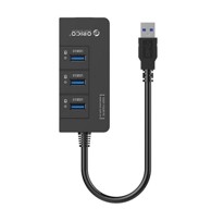 ORICO USB hub HR01-U3, USB-A, 3x USB-A, 1x ethernet, crni