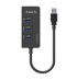 ORICO USB hub HR01-U3, USB-A, 3x USB-A, 1x ethernet, crni