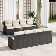 9-dijelni vrtni sofa set s jastučićima, poliratan akacija, crni