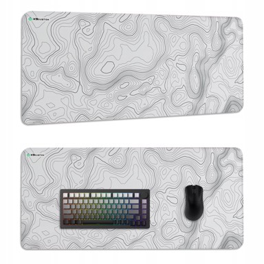 KBCUSTOM Gaming podloga za miša Phase, 90 x 40 cm, bijela