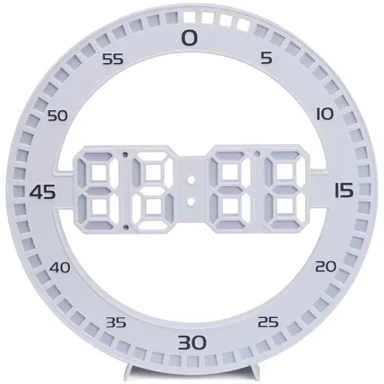 VERK LED digitalni zidni sat s termometrom, USB napajanje, bijeli