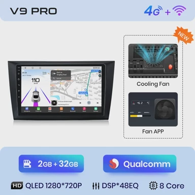 Autoradio uređaj, Android Auto za Golf 6 (2008–2016), V9 Pro, 2GB/32GB