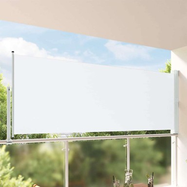 Bočna tenda, 160 x 300 cm, 100% poliester, željezo i čelik, bijela