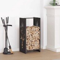 Stalak za drva crni 40x30x80 cm hladno valjani čelik