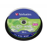 VERBATIM CD-RW medij V043480, 8–12×, 700 MB, DataLife Plus, spindle, 10 kom