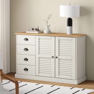 Komoda s ladicama VIGO 113x40x75 cm, bijela, od masivne borovine