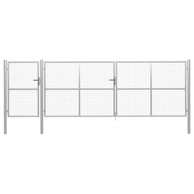 Dvorišna vrtna vrata čelična 500 x 150 cm srebrna, 500 x 150 cm, srebrno