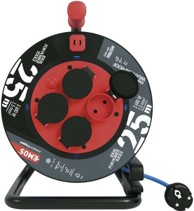 EMOS P08625W produžni kabel na kolutu 25 m, 4 utičnice, 1,5 mm², plavi