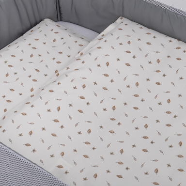 BUBABA BY FREEON Posteljina za kolijevku 5 dijelova Listići, bež