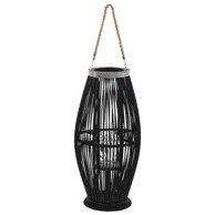 Viseći svijećnjak od bambusa, 60 cm, crni