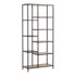 UNIQUE FURNITURE Crna/u prirodnoj boji biblioteka u dekoru hrasta 80x180x35 cm Altino 