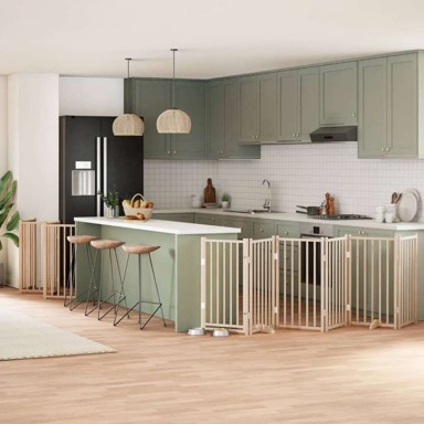 Vrata za pse s vratašcima, 15 panela, sklopiva, 50 x 90 x 2 cm