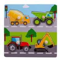 SMILY PLAY Puzzle Građevinska vozila, drvo, 30 x 22 x 2 cm, dob 3+