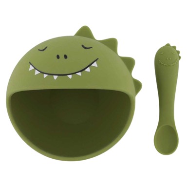 TRIXIE set za jelo silikon First Baby Meal Mr. Dino