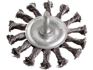 EXTOL CRAFT Rotacijska četka 17039, pletena, 75 mm, valovita žica 0,5 mm, osovina 6 mm