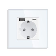 Jednostruka EU utičnica + USB A i USB C 20W, bijela