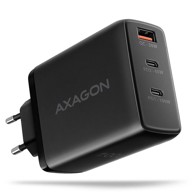 AXAGON Zidni punjač ACU-DPQ100, crni, GaN, 3x port (USB + dual USB-C), 100W