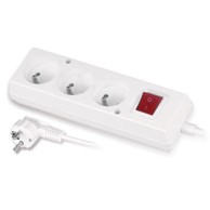 Produžni kabel s 3 utičnice, 1.5 m, (francuski tip, s uzemljenjem), bijela