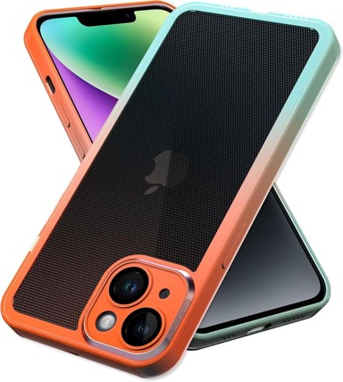 Futrola za Apple iPhone 14 Plus, oklopna, gradijentna, crno-narančasta, TPU