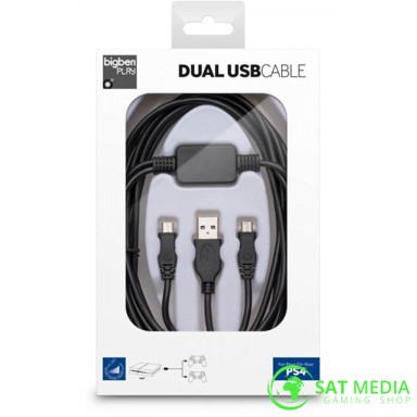 BIGBEN Kabel PS4 Dual Flat Micro USB, 3m