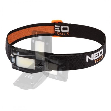 NEO TOOLS Naglavna LED svjetiljka, punjiva, 180 lm, senzor pokreta, 99-069