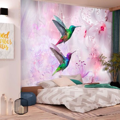 Samoljepljiva foto tapeta Colourful Hummingbirds (Purple) 245x175