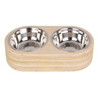 PT LIVING Set metalnih posuda Pet, s postoljem od svijetlog drva, širina 18 cm