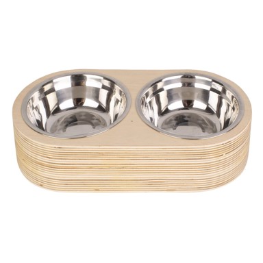 PT LIVING Set metalnih posuda Pet, s postoljem od svijetlog drva, širina 18 cm