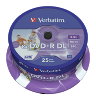 VERBATIM DVD+R Double Layer 8x Speed, printable, 8,5GB