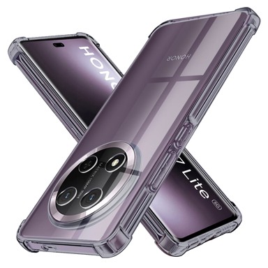 TECHSUIT Shockproof Clear Silicone zaštitna maskica za Honor Magic7 Lite / X9c, smoke crna
