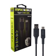 MAXMOBILE Telefon kabel usb 2.0 type c kevlar black qc 3a 1m