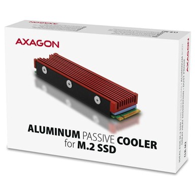 AXAGON Pasivni hladnjak CLR-M2 za M.2 SSD - 2280, aluminij, crveni CLR-M2