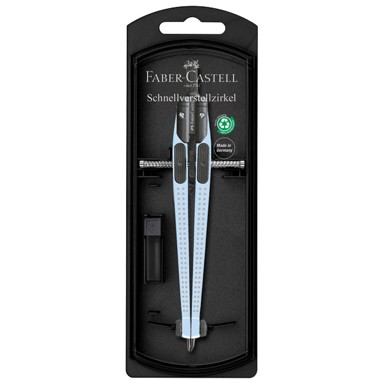 FABER-CASTELL Šestar Grip 2001, 574474, precizno podešavanje, mine uključene, sky blue