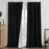 NIKCORP Blackout plišane zavjese, 2 kom, 132 x 225 cm, crne